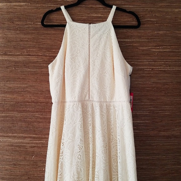 NWT Vince Camuto Halter Midi Dress Floral Lace - Picture 1 of 8